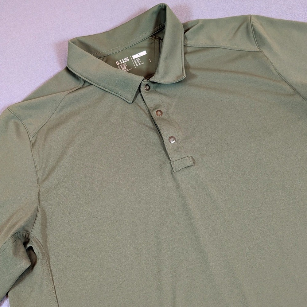 5.11 Tactical Men's Polo Shirt Short Sleeve Green‎ Size L Outdoors Army